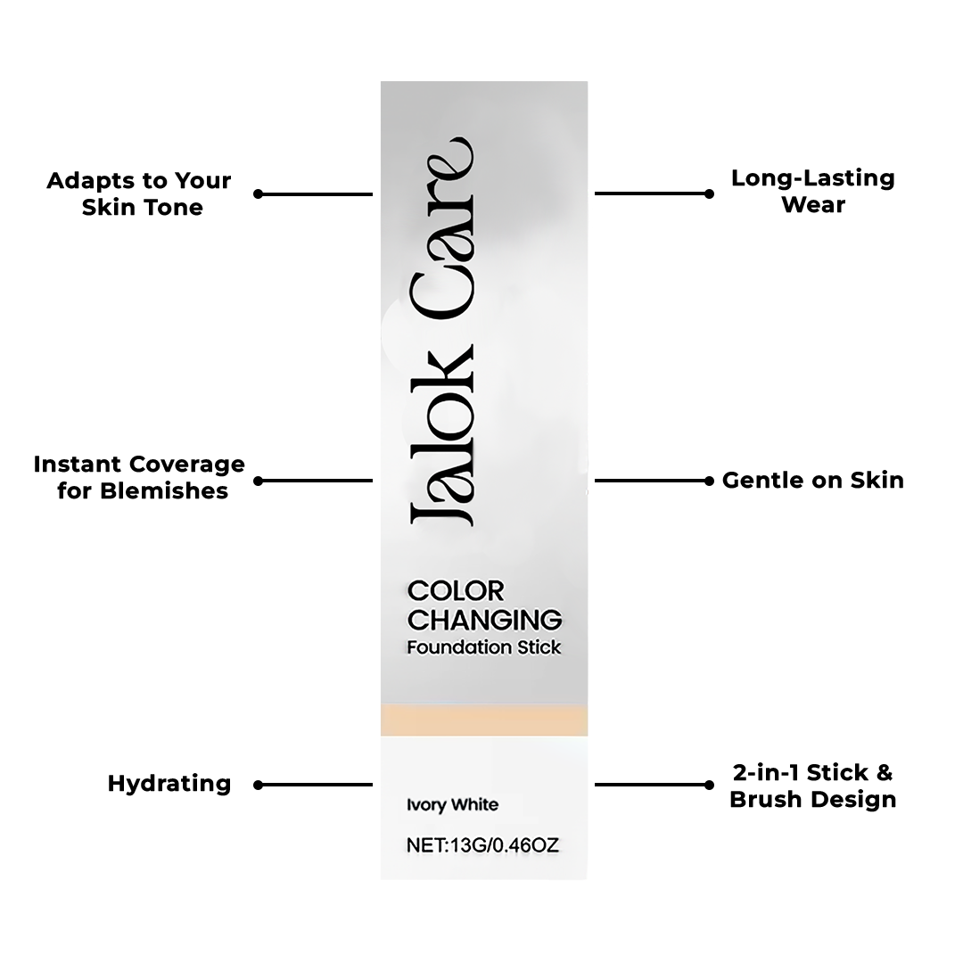 3 Ways Jalok Care 2-in-1 Color-Changing Foundation StickTransforms Your Look